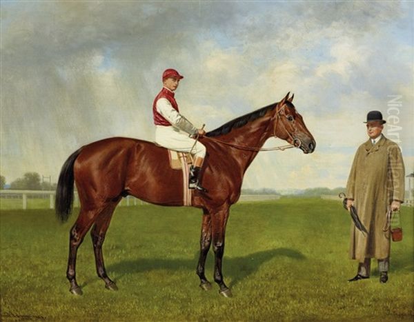 Jockey Zu Pferd (intrygant) Nach Rechts Oil Painting by Emil Adam