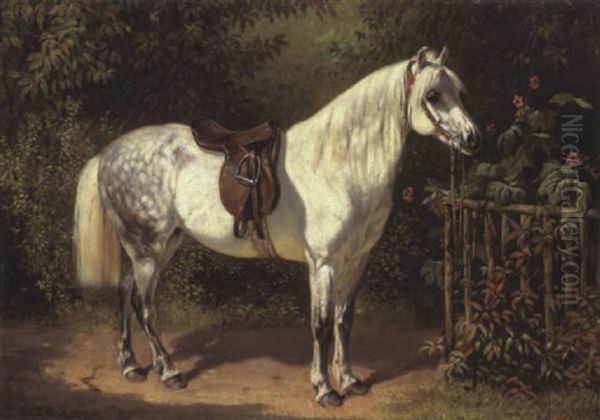 Reiterpony Des Friedrich Freiherrn Von Moreau Oil Painting by Emil Adam