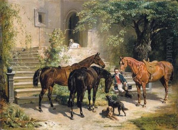 Die Rast Oil Painting by Franz Adam