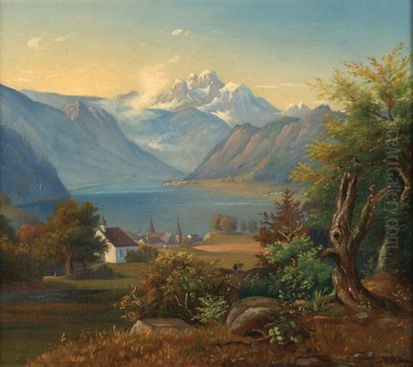 Blick Uber Den Konigssee Oil Painting by Heinrich Adam