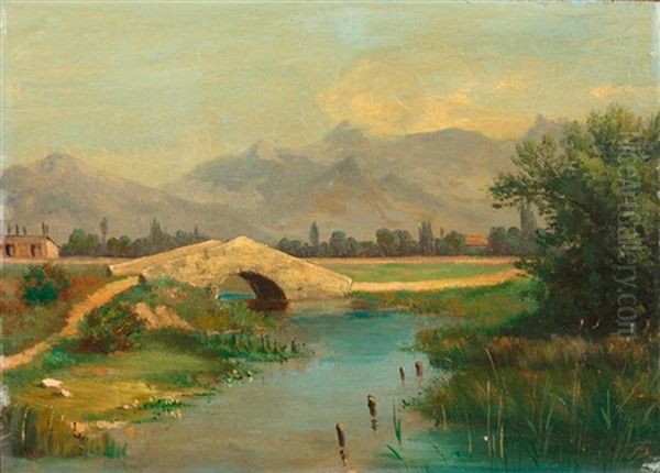 Riva Am Gardasee Oil Painting by Heinrich Adam