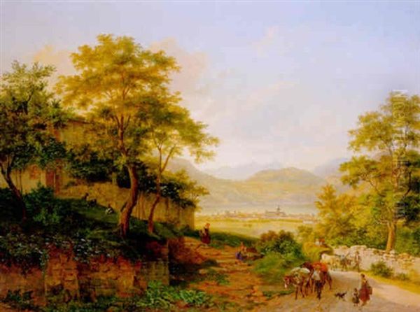 Blick Auf Como Oil Painting by Heinrich Adam