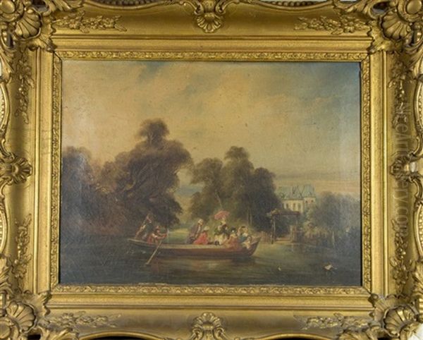 Scene Champetre Oil Painting by Hippolyte Benjamin Adam