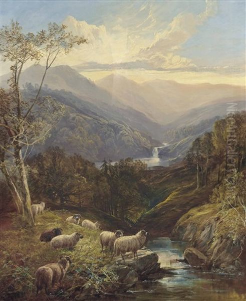 Highland Stream Oil Painting by Joseph Adam