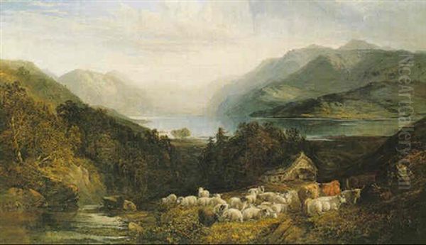 A Highland Croft Oil Painting by Joseph Adam