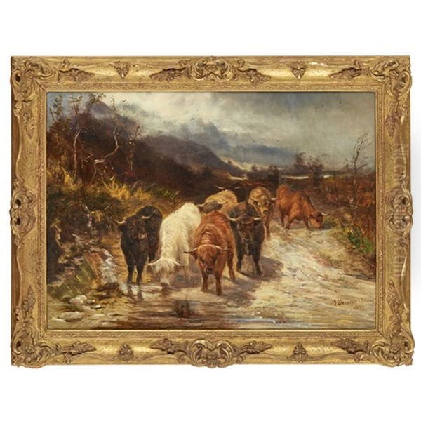 Cattle Oil Painting by Joseph Denovan Adam