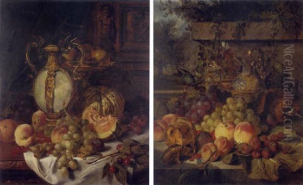 Still Life Study With Fruit Oil Painting by Joseph Denovan Adam