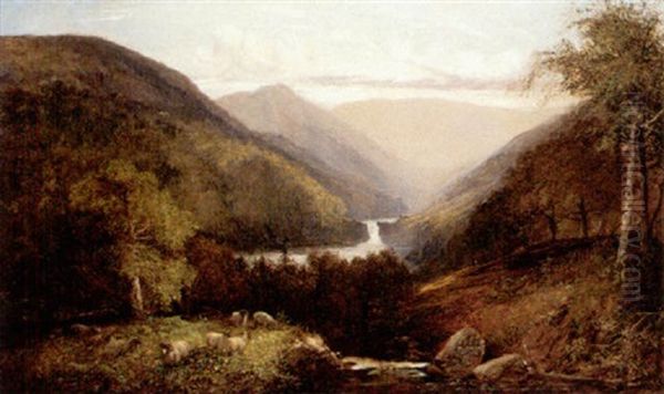 Sunrise Over The Glen Oil Painting by Joseph Denovan Adam