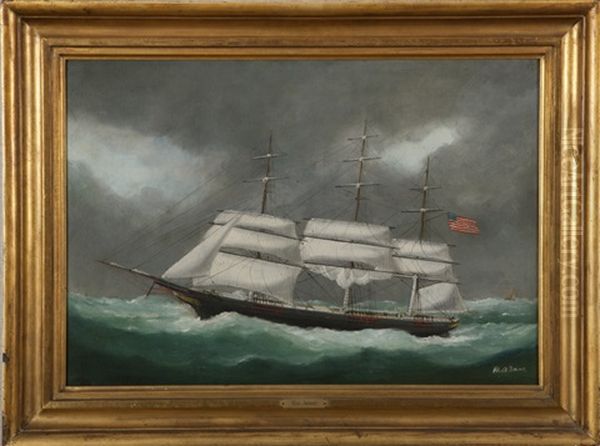 Portrait Of An American Clipper Ship by Marie-Edouard Adam