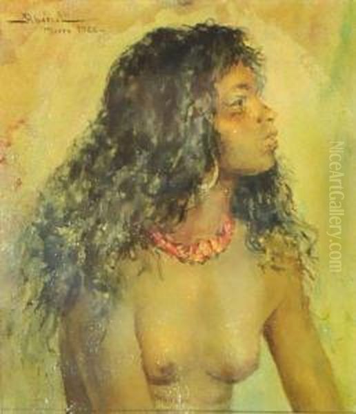 Jeune Mauresque, Le Buste Devetu Oil Painting by Felipe Barantes Abascal