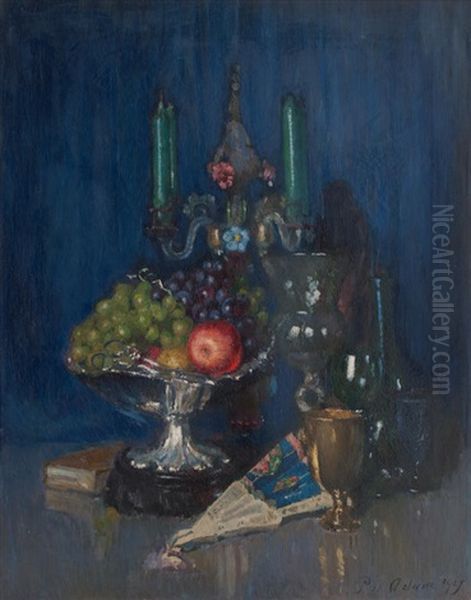 Still Life With Fruit And Candelabra Oil Painting by Patrick William Adam