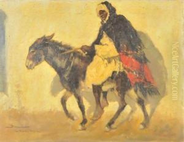 Marocain Sur Son Ane Oil Painting by Felipe Barantes Abascal