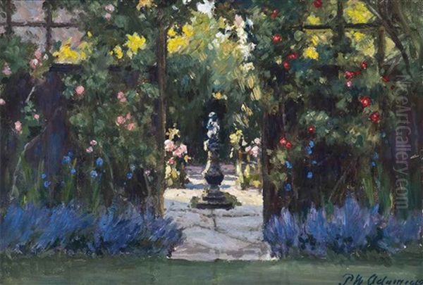 Sunlit Garden Oil Painting by Patrick William Adam