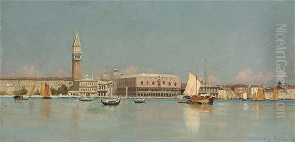 The Doge's Palace From The Bacino, Venice Oil Painting by Patrick William Adam