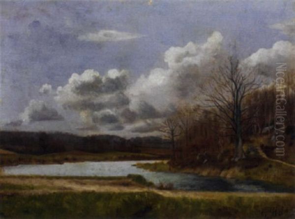 Autumn River Landscape Oil Painting by Patrick William Adam