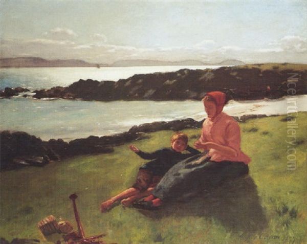 By The Shore Oil Painting by Patrick William Adam