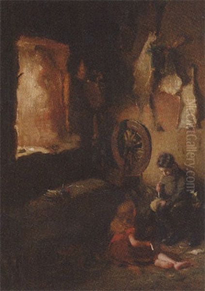 Interior Of A Cottage, Iona Oil Painting by Patrick William Adam