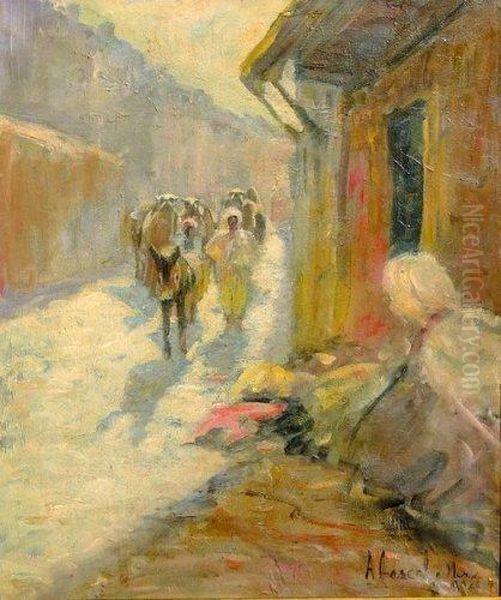 Ruelle Animee Au Maroc Oil Painting by Felipe Barantes Abascal