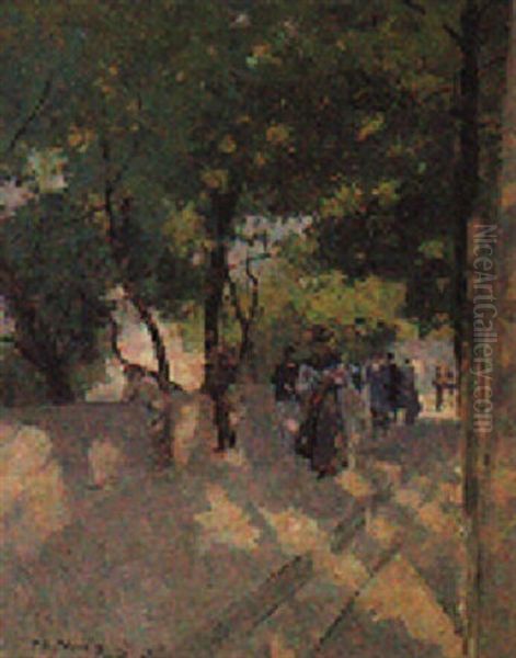 Paris, Promenade On The Quais De La Seine Oil Painting by Patrick William Adam