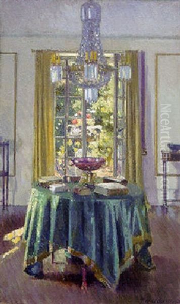 The Green Table Cloth, Ardilea Oil Painting by Patrick William Adam