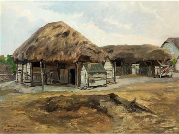 Schweinestall In Dunatetetlen Oil Painting by Richard Benno Adam