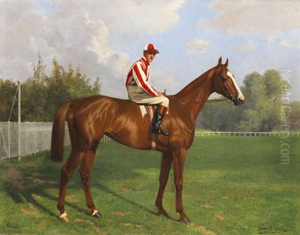 Titina Mit Jockey Bernard Carlslake Oil Painting by Richard Benno Adam