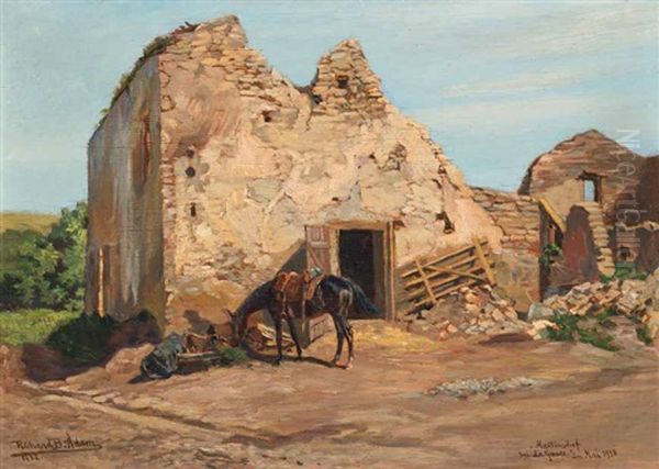 Martinshof Bei La Garde Im Mai 1918 Oil Painting by Richard Benno Adam