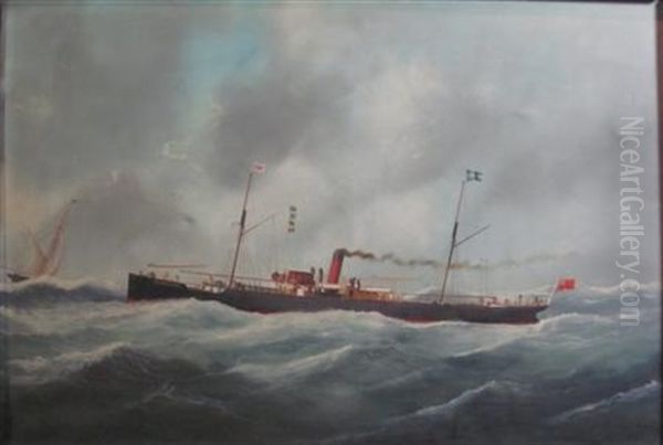 The Steamer Kilmorack Oil Painting by Victor Charles Edouard Adam