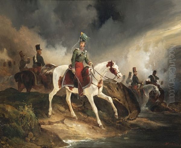 Le Comte De Rugen Grosshof A Cheval Oil Painting by Victor-Jean Adam