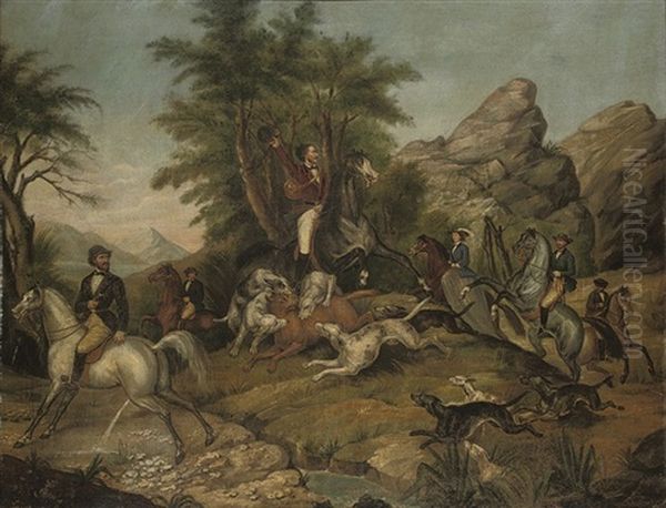 The Wolf Hunt Oil Painting by Victor-Jean Adam