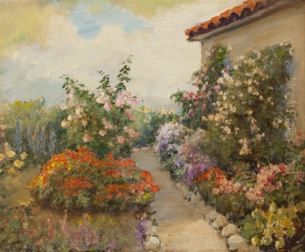 Path Through A Garden Oil Painting by William C. Adam