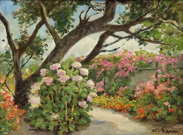 Garden Path Oil Painting by William C. Adam