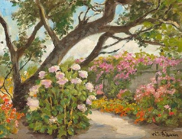 Garden Path Oil Painting by William C. Adam