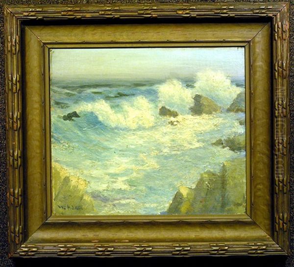 Breaking Surf Oil Painting by William C. Adam