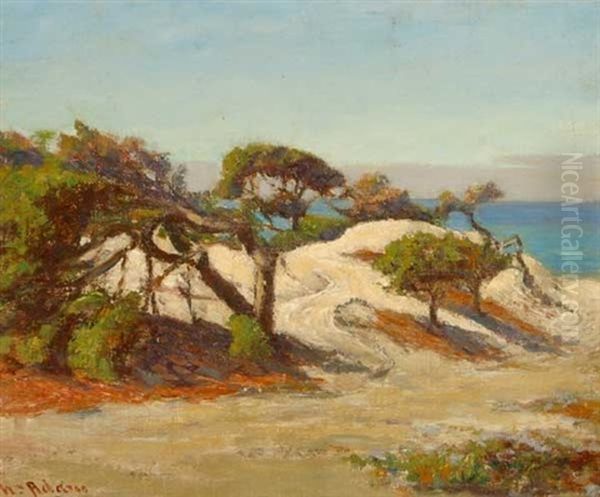 Monterey Coastal Scene Oil Painting by William C. Adam