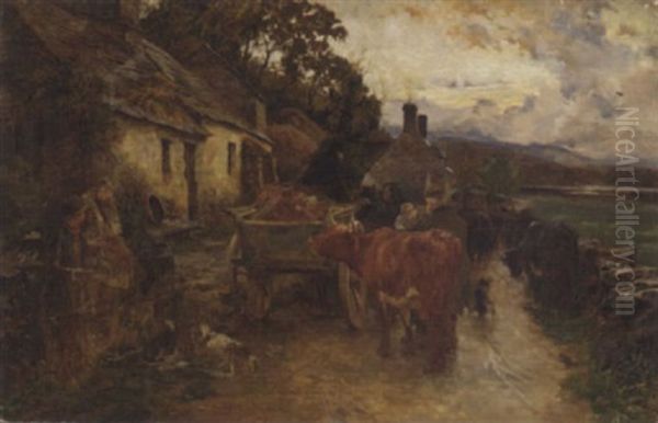 On Highland Road Oil Painting by Charles James Adams