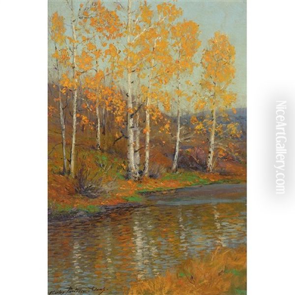 Autumn Aspens Oil Painting by Charles Partridge Adams