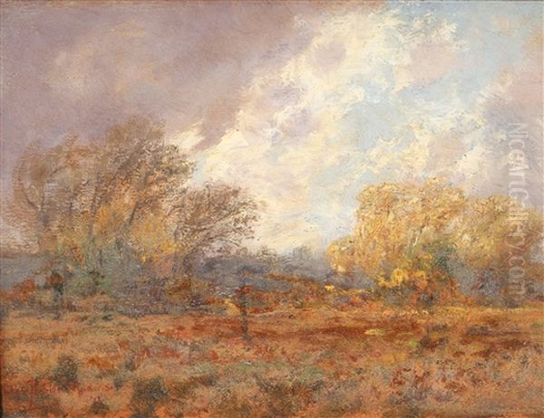 Prarie Landscape Oil Painting by Charles Partridge Adams