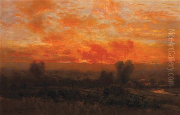 Colorado Dusk Oil Painting by Charles Partridge Adams