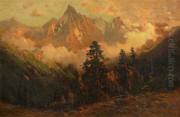 Colorado Rockies Landscape Oil Painting by Charles Partridge Adams