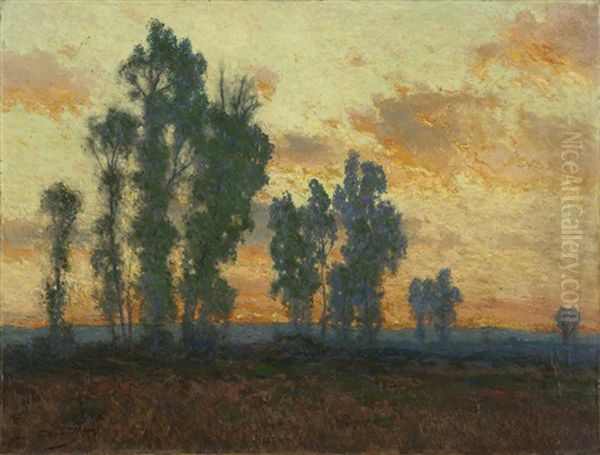 California Sunset Oil Painting by Charles Partridge Adams