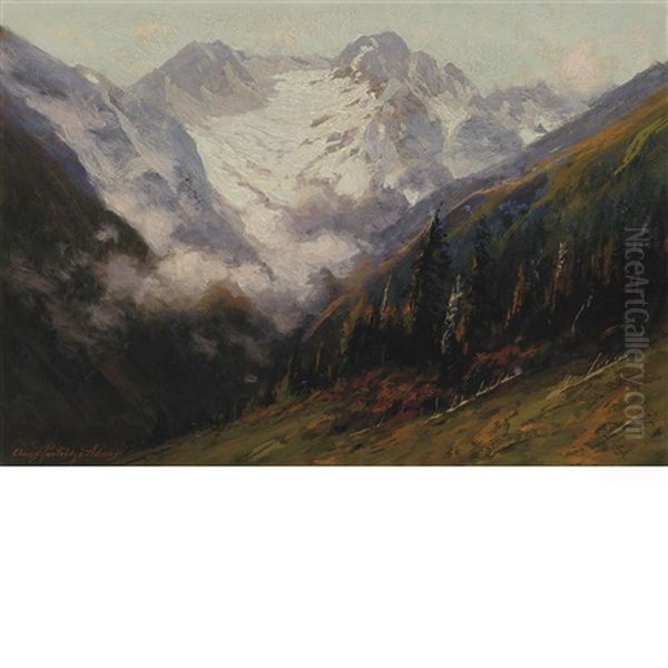 Mountain Scene Oil Painting by Charles Partridge Adams