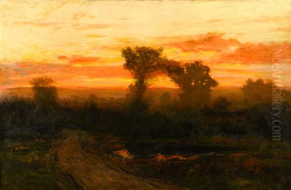 Colorado Sunset Oil Painting by Charles Partridge Adams