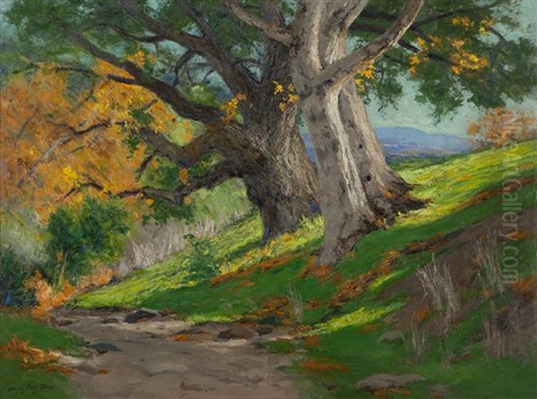 California Autumn (oak & Sycamores) Oil Painting by Charles Partridge Adams