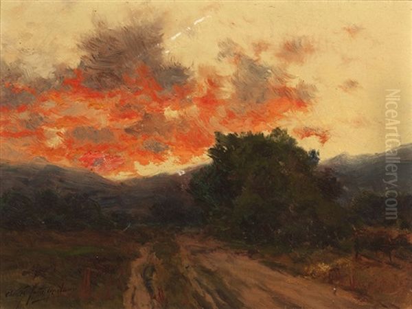 Sunset Above Salida, Colo. Oil Painting by Charles Partridge Adams