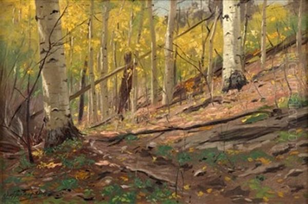 Silver Birches Oil Painting by Charles Partridge Adams