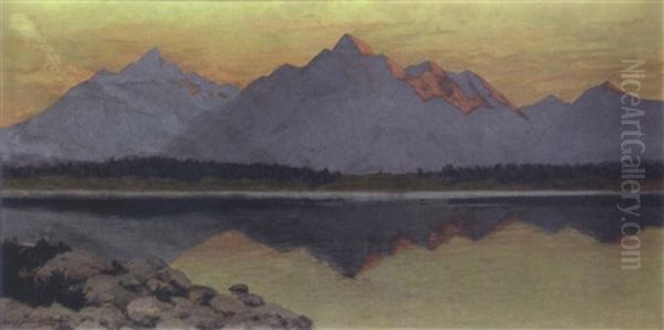 The Tetons And Mount Moran Oil Painting by Charles Partridge Adams