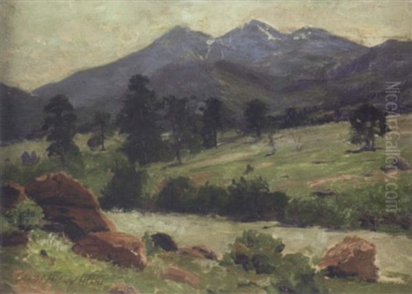 Mountainous Landscape With Stream Oil Painting by Charles Partridge Adams