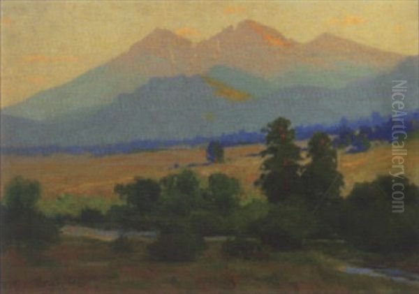 Longs Peak And Meeker From Fish Creek - Estes Park, Late Afternoon Light Oil Painting by Charles Partridge Adams