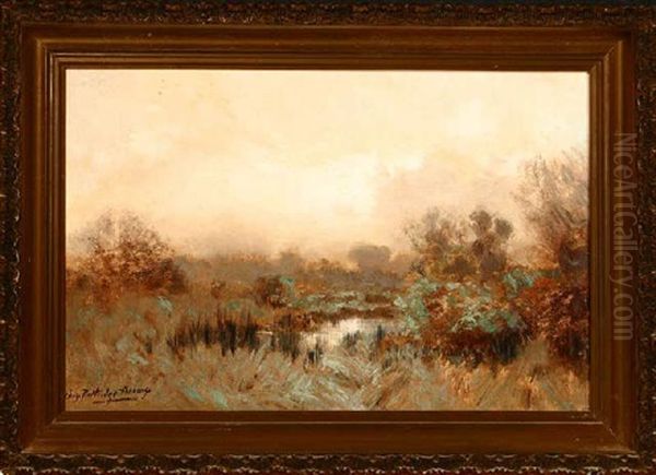 Stream In Landscape Oil Painting by Charles Partridge Adams